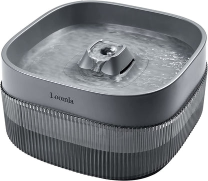 , 135Oz/4L Dog Water Bowl Dispenser and Cat Water Fountain, Automatic Pet Water Fountain for Small to Medium Dogs, Cats & Other Pets (Grey)