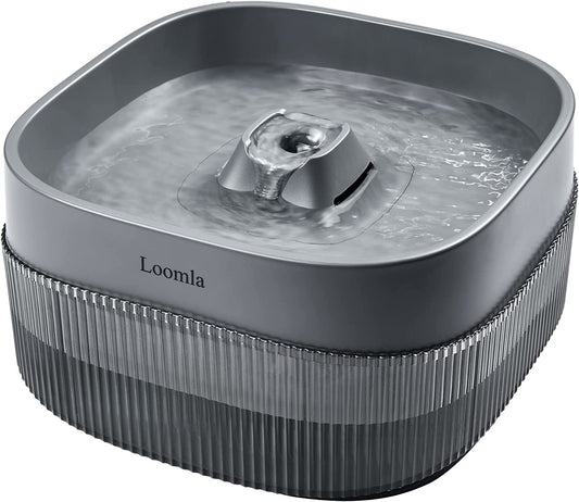 , 135Oz/4L Dog Water Bowl Dispenser and Cat Water Fountain, Automatic Pet Water Fountain for Small to Medium Dogs, Cats & Other Pets (Grey)